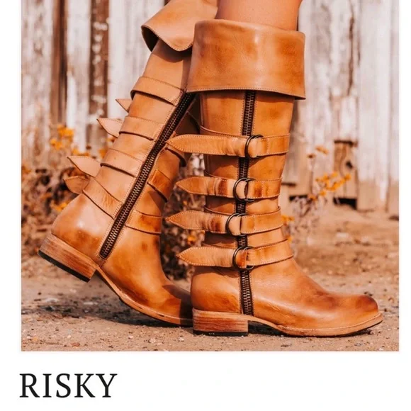 Free Bird Risky Tan Leather Boots - Picture 2 of 6